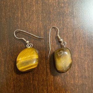 Tiger eye gemstone earrings